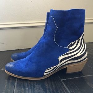 Blue Ankle Boots